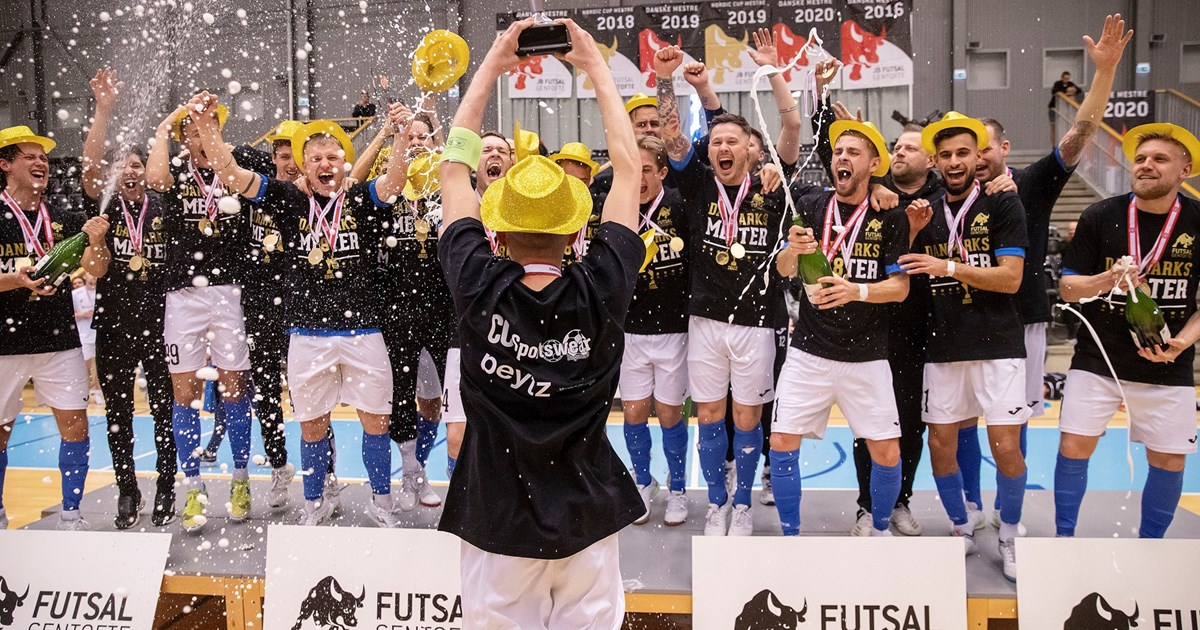 Fustal Gentofte celebrate winning the Danish league