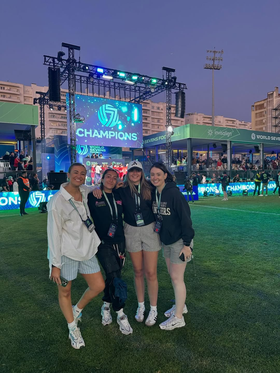 Creator Ally Flan with DAZN at the World Sevens Football in Lisbon