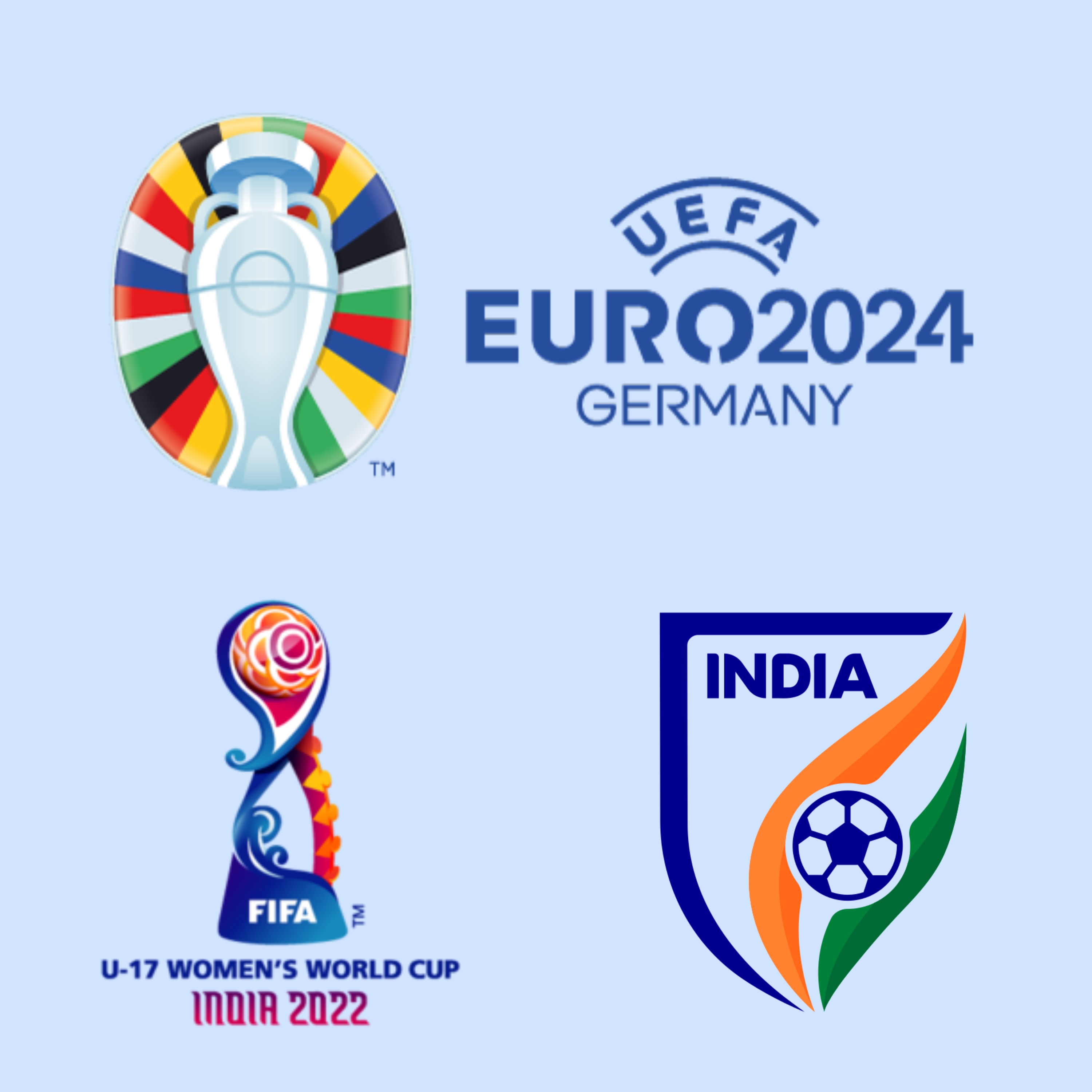 India FA, UEFA euro 2024 & 2022 U17 WWC logo