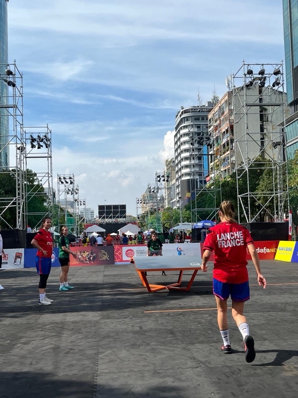 Elisa Lanche playing Teqball for France