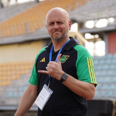 Swedish football coach John Wall with Jamaica