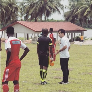 Noel Pérez in the Ivory Coast at Deportivo Football Academy