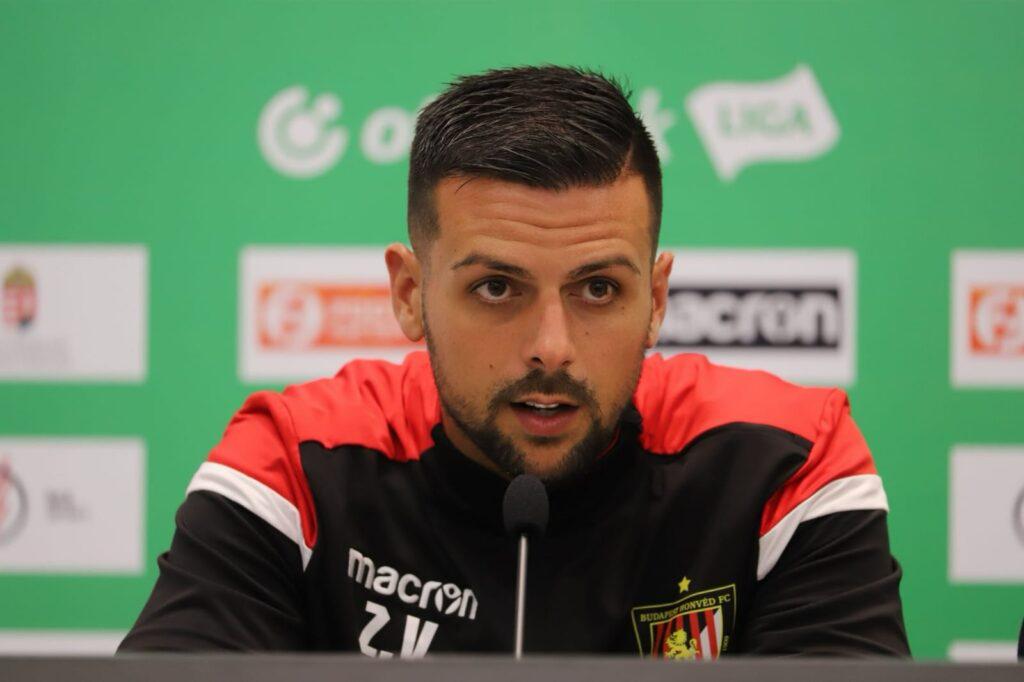 Valerio Zuddas. football coach during a press conference at Budapest Honved
