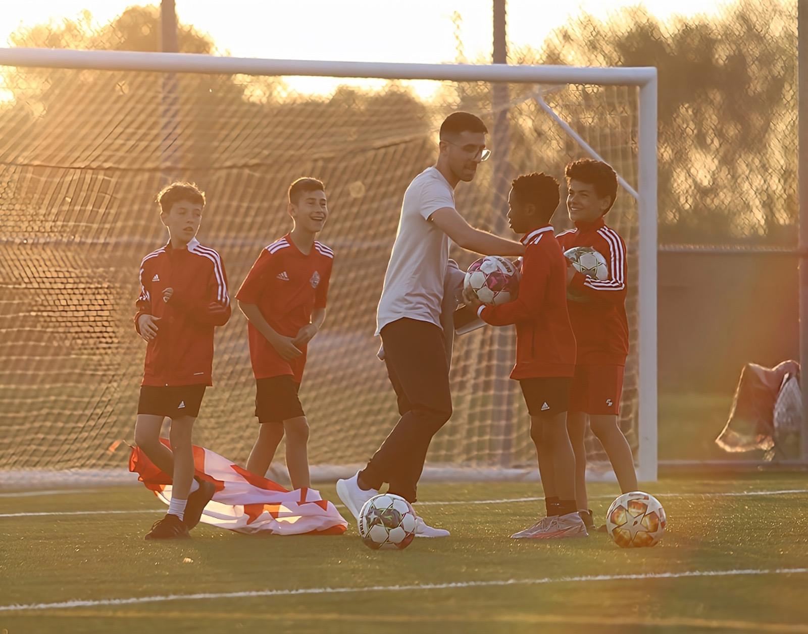 Yiannis Tsala helping out with the youth teams at FC London